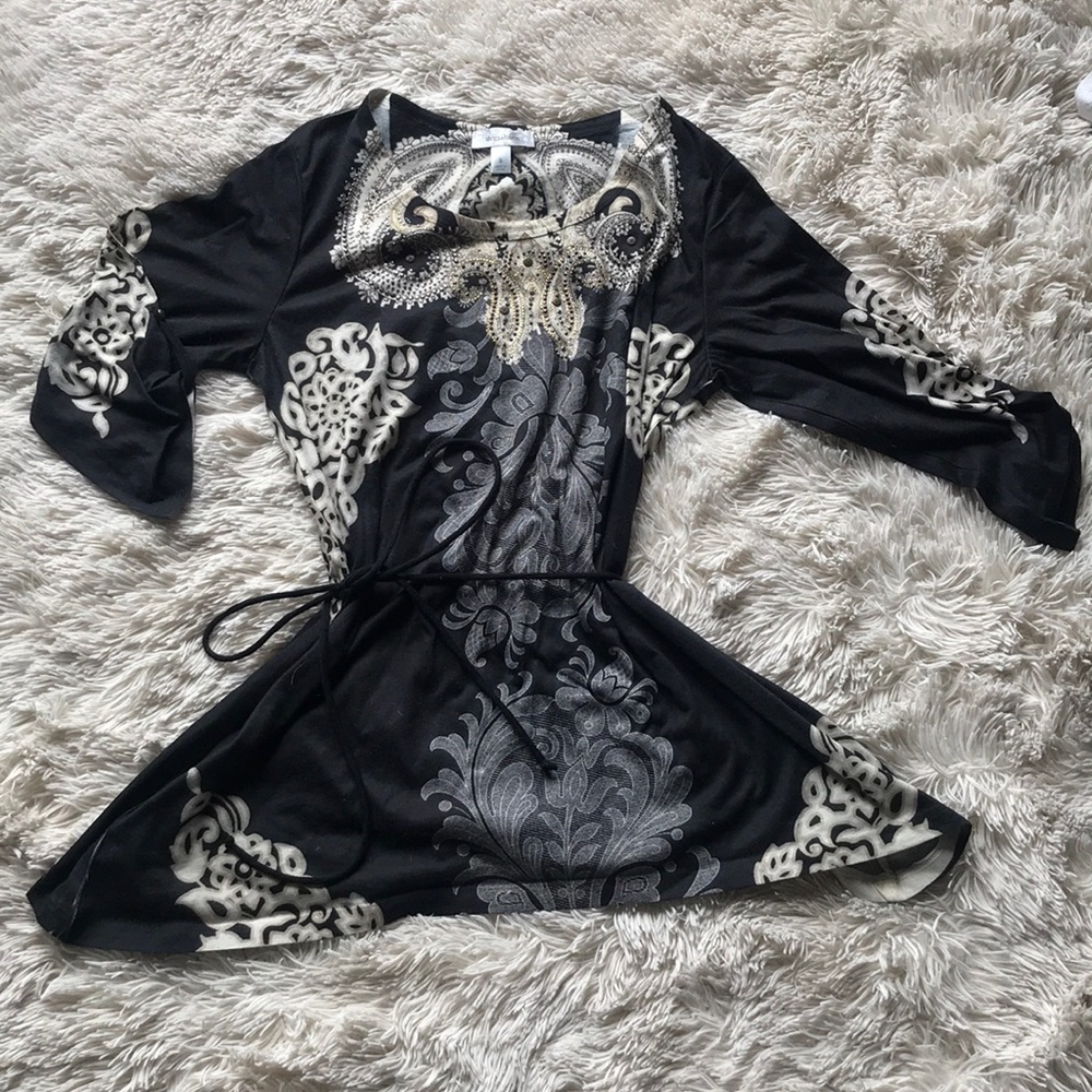Embellished Paisley Top With Tie Waist